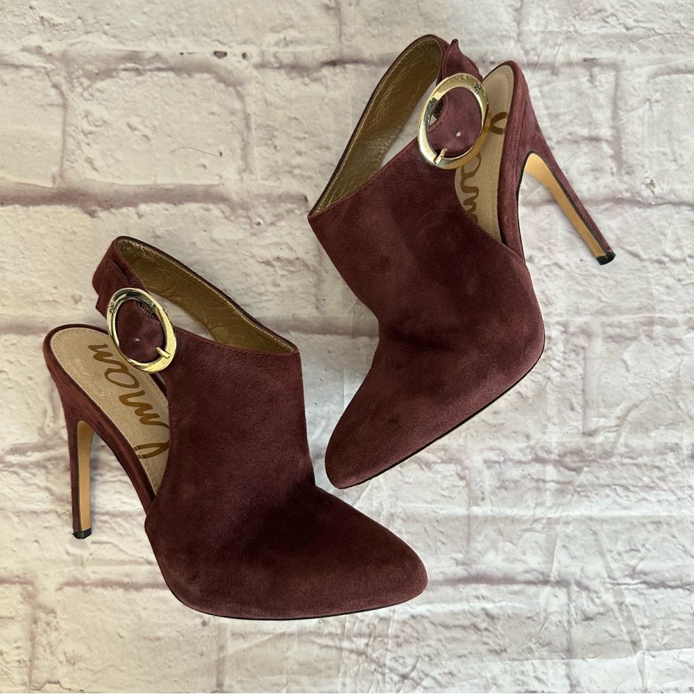 Sam Edelman Women’s 6.5 Shoe Julian Suede Slingback Stiletto Close Toe Heel
